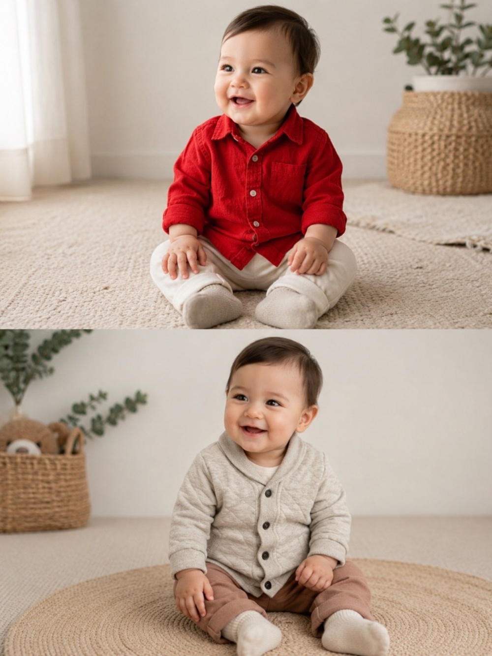 Janie and Jack 18-24M Toddler Boy Bundle Quilted Cardigan Red Button Shirt Fall